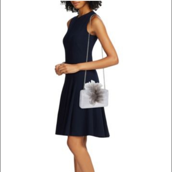 Simitri Black Angel Clutch Crossbody Evening Bag Tulle Bow - Picture 5 of 13